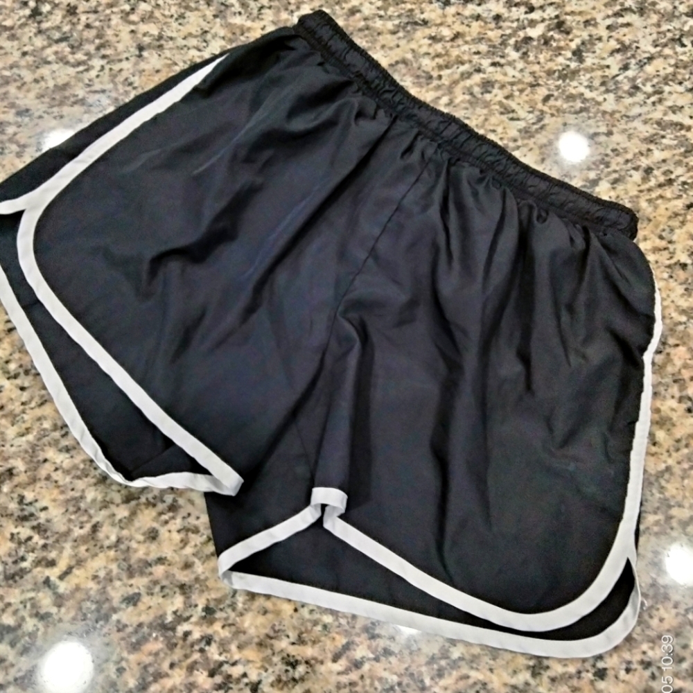 CHAMPION black white running athletic shorts size small